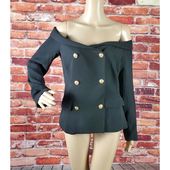 Bardot Off Shoulder Blazer Jacket Size 6 NWT - Picture 3 of 6